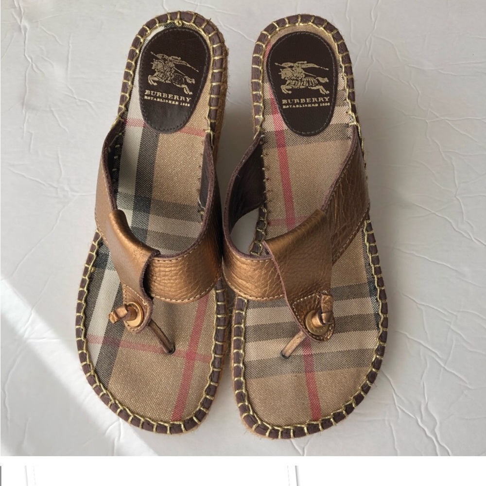 Burberry Espadrille Wedge Sandals